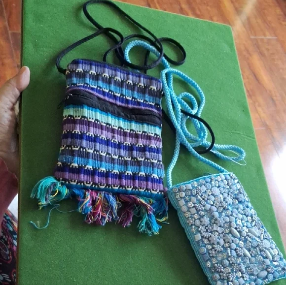 Beaded Teal Crossbody Phone Bag - Women - Picture 2 of 11